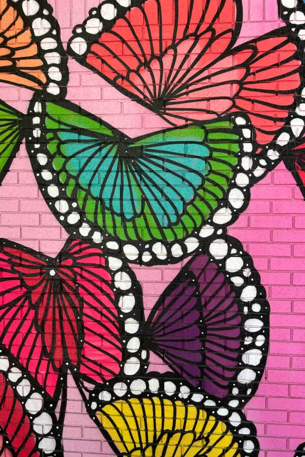 Butterfly mural close-up