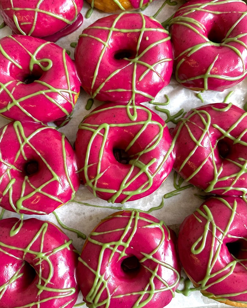 Pink glazed doughnuts from Revolution Doughnuts