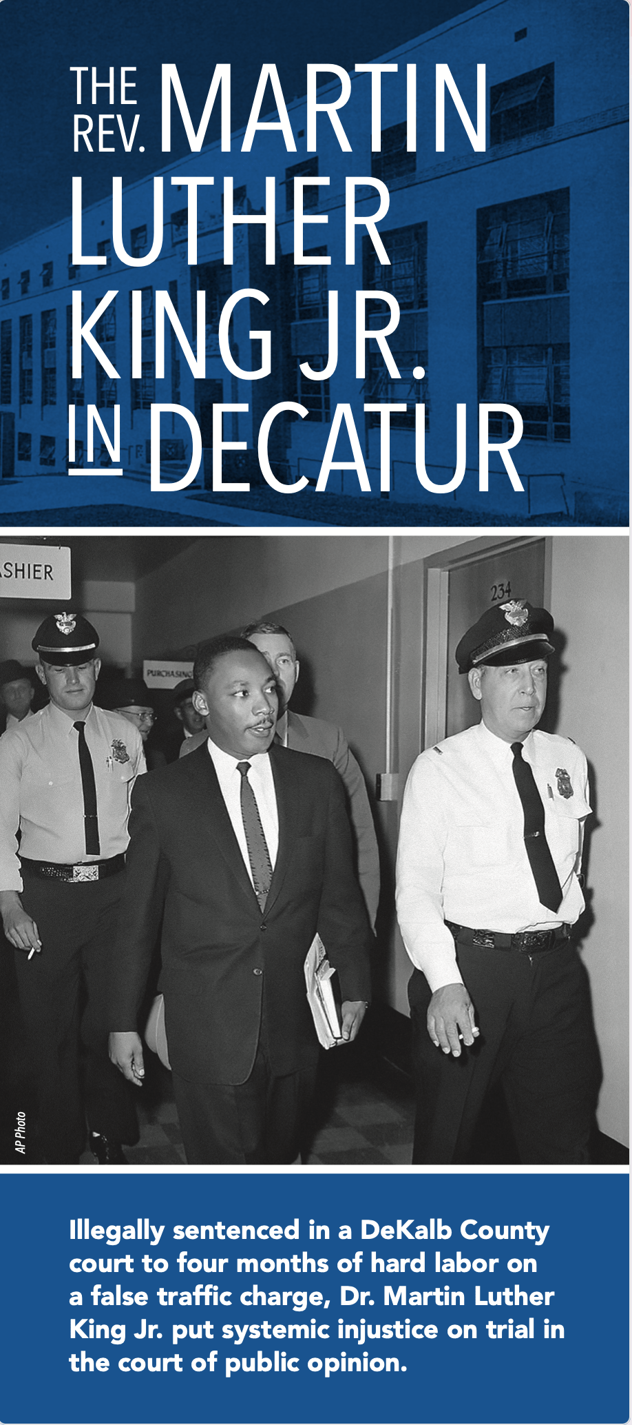 The Rev. Martin Luther KIng Jr. in Decatur brochure cover