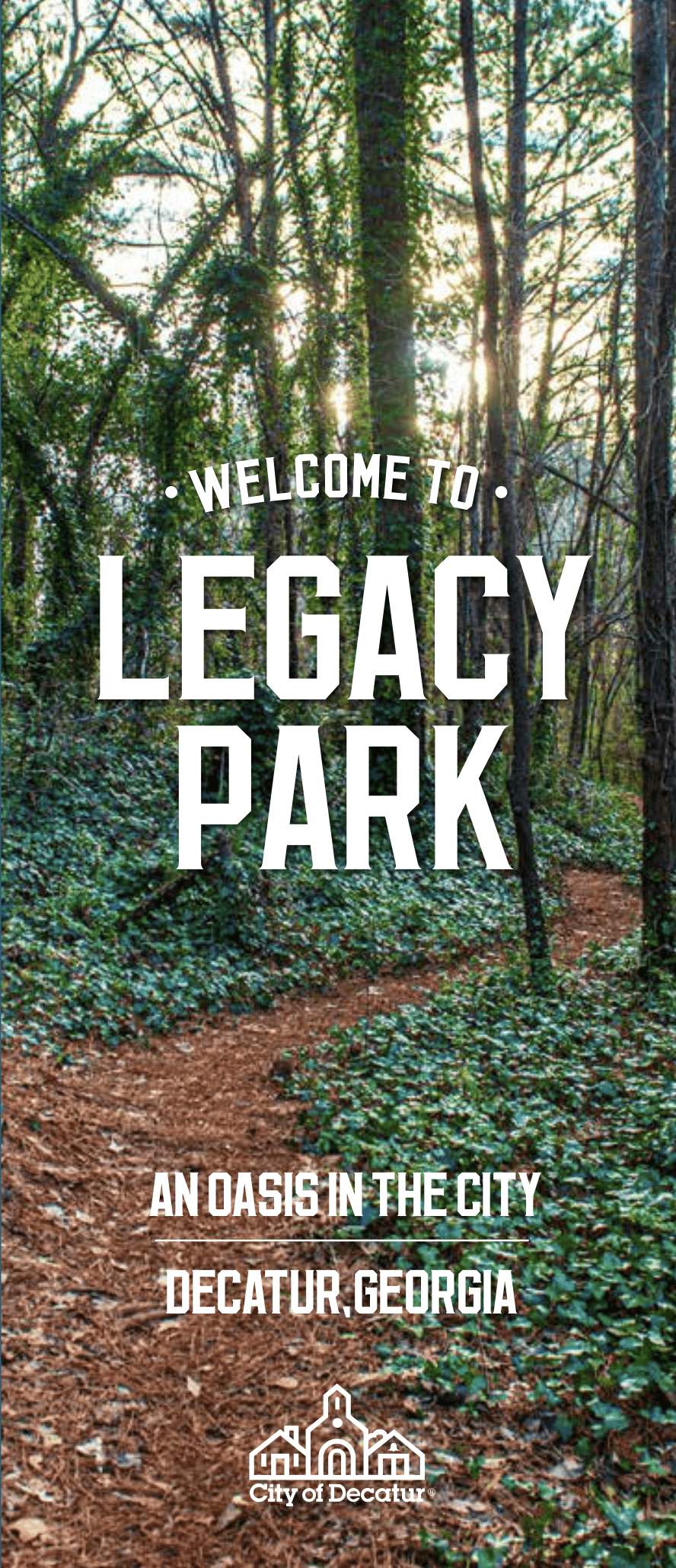 Legacy Park brochure cover shows forest