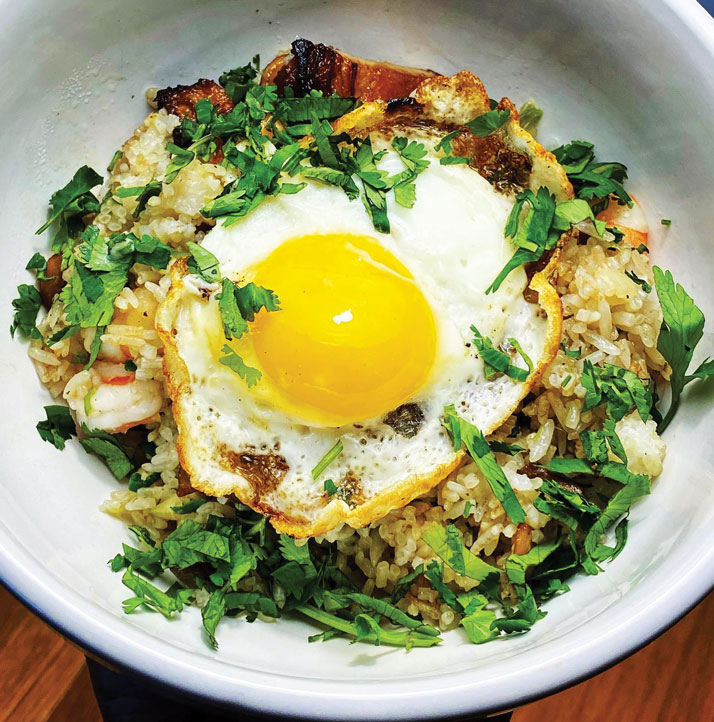 Steinbeck's smoked mackerel and fried rice dish