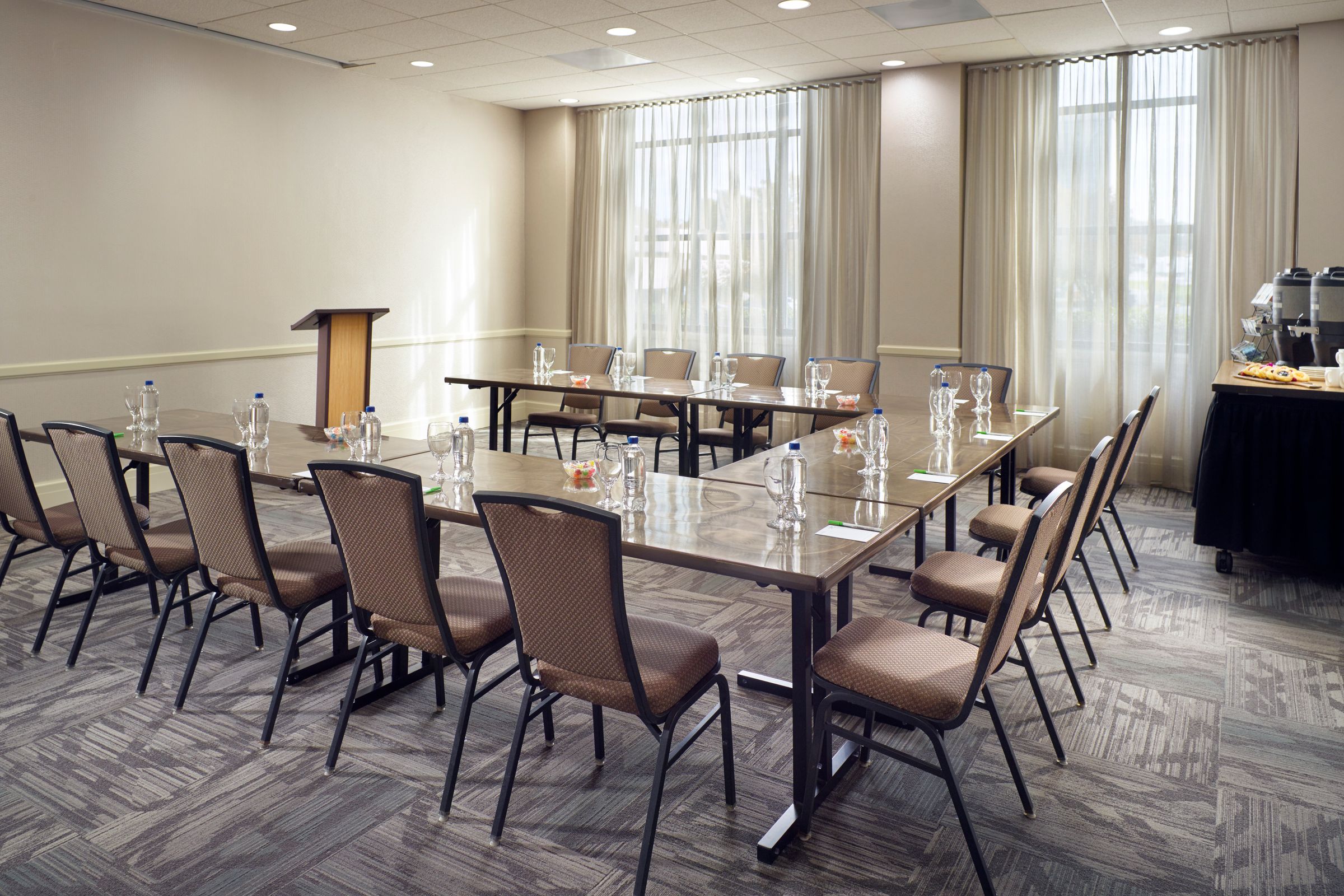 Meeting table inside conference room