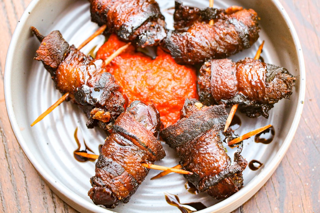 bacon wrapped dates at Iberian Pig