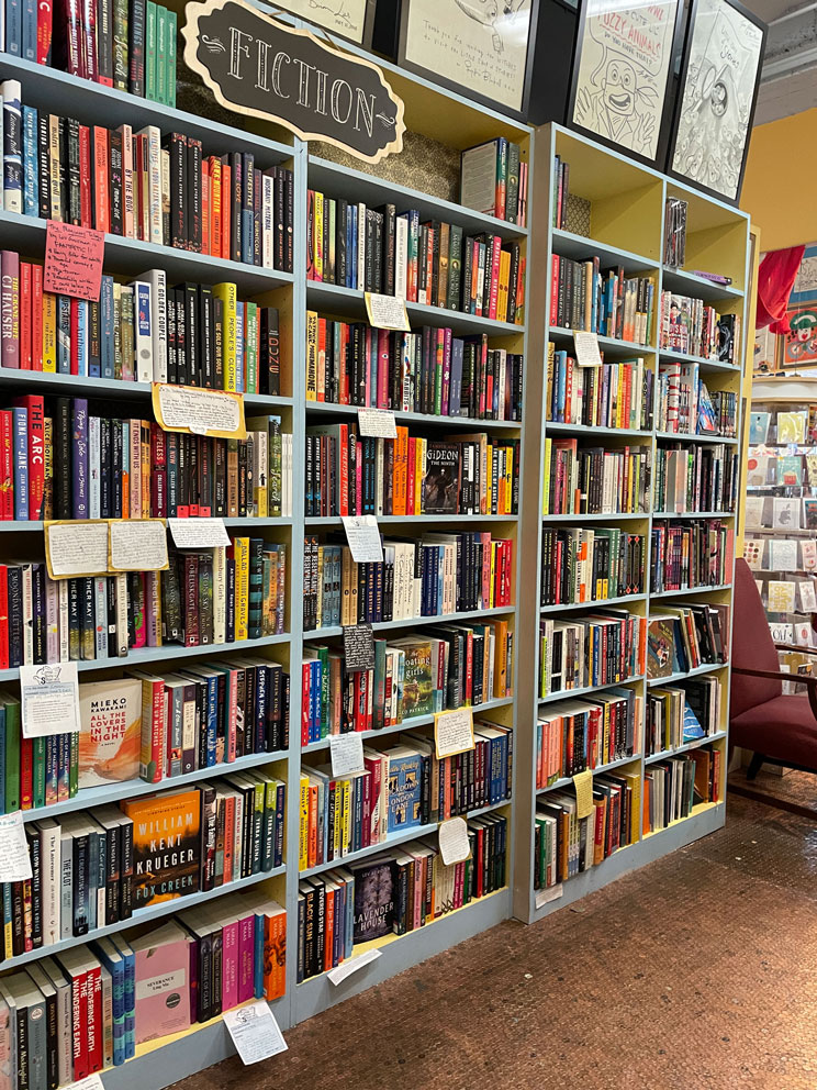 Shelves of books at Little Shop of Stories